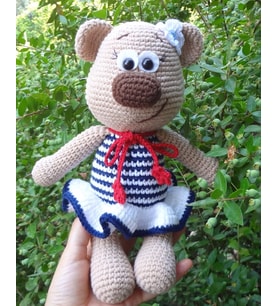 Denizci Ayıcık Amigurumi Organik Oyuncak