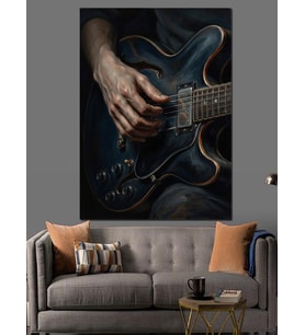 Elektro Gitar Çalan Sanatçı Elleri Dekoratif Kanvas - Mdf Ahşap Tablo
