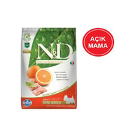 ND Tahılsız Balıklı Portakallı Yetişkin Mini Irk Köpek Maması 1 Kg AÇIK