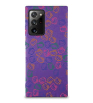 Samsung Galaxy Note 20 Ultra Uyumlu Lansman Kılıf Hello Kitty Tasarımlı İçi Kadife Kapak-Mor (Şeffaf)