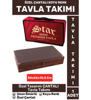 Elit Seri Uzun Ömürlü Aile Ev Arkadaş Kahve Cafe Oyun Takımı ÖZEL ÇANTALI KOYU RENK TAVLA Takımı