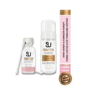 Su Dermocosmetica Akne Set Kurutucu Losyon ve Akne Karşıtı Temizleme Köpüğü