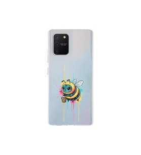 Samsung Galaxy A91 ile uyumlu Splash arı tasarımlı şeffaf silikon kılıf