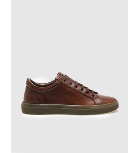 Hakiki Deri Taba Bağcıklı Erkek Sneaker