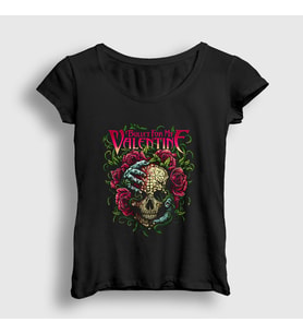 Presmono Kadın Siyah Ivy Bullet For My Valentine T-Shirt 23245tt