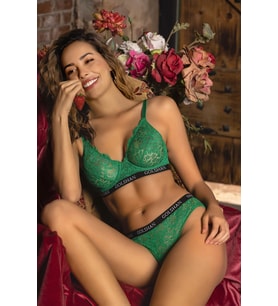 Golshan Gaudy Lace Bra, Yeşil Konforlu ve Şık Sütyen