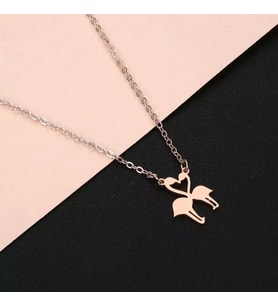 Kişiye Özel 925 Ayar Gümüş Flamingo Kolye