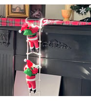 87 CM 2Lİ MERDİVENE TIRMANAN NOEL BABA YILBAŞI SÜSÜ VİTRİN NOEL SÜSLERİ YILBAŞI ÇAM AĞACI SÜSLERİ