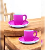 2 Adet Türk Kahvesi Fincanı  Renkli Model  100 ml Kahve Fincanı  Özel Üretim (Pembe)