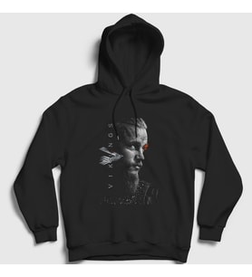 Presmono Unisex Siyah Ragnar V2 Vikings Kapüşonlu Sweatshirt 222357tt