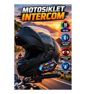 Motosiklet Intercom – 16 Mod RGB Işık ve Çift Telefon Bluetooth Bağlantısı