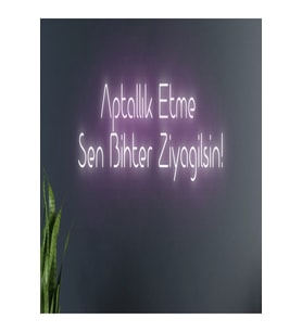 Aptallık Etme Sen Bihter Ziyagilsin Yazılı Neon Tabela