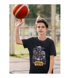 Star Wars Tasarım Baskılı Unisex Film Çocuk Tişört (1-12 Yaş)