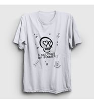 Presmono Unisex Beyaz Skull 5 Seconds Of Summer T-Shirt 79091tt (Beyaz)
