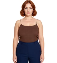 Kadın Crop Fitilli Kaşkorse Bluz Kare Yaka İnce Askılı Günlük Giyim İçin Polyester Elastan Karışımı