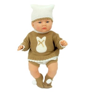 Galtoys Yeni Doğmuş Kahve Bej Elbiseli Azra Bebek GLT1128-B