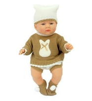 Galtoys Yeni Doğmuş Kahve Bej Elbiseli Azra Bebek GLT1128-B