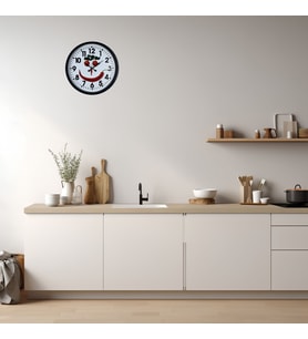 River World Duvar Saati 36 cm Eğlenceli Sebze Figürlü Rengi Siyah