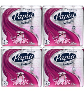 Papia Tuvalet Kağıdı (3 Katlı) 128 Li Pk (4PK*32) Egzotik Parfümlü