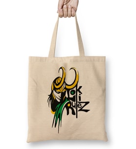 Loki Logo Bez Çanta Uzun Saplı