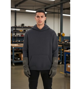 Erkek Kordonsuz Hoodie Kapüşonlu Sweatshirt Rahat Spor Tarz Giyime Uygun Sweat (Füme)