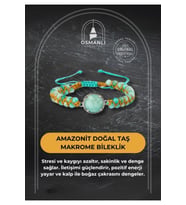 Amazonit Doğal Taş Makrome Bileklik