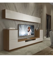 Decoraktiv Trendstyle 9S Mdf Tv Ünitesi Tv Sehpası - Ceviz Beyaz (Beyaz - Kahverengi)