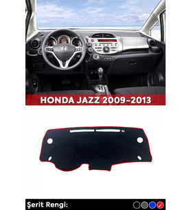 Honda Jazz 2009-2013 3d Torpido Koruma Kılıfı - Ön Göğüs Kaplama - Kırmızı Şerit