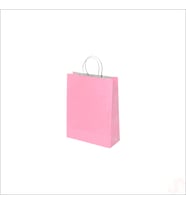 Büküm Saplı Kraft Çanta 22 x 16 x 8 cm, Pembe - 1 Adet (STD)