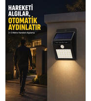 Bahçe ve Veranda İçin Güneş Paneli ile Otomatik Şarj Olan LED Duvar Lambası