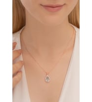 Damla Model Turkuaz Zirkon Taşlı Bayan 925 Ayar Gümüş Kolye GKLDMLAZRCN-ALT 6918900002350