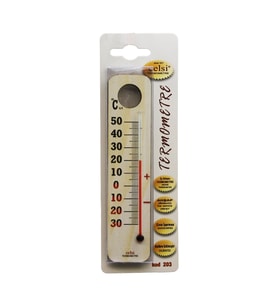 Ahşap 3.5 X 15cm Derece Oda Termometresi İç / Dış Kurşun Ve Civa İçermez