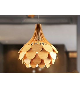 İngiliz Tarzı Circle Modern Globe Küre Doğal Ahşap MDF 3D Lazer Kesim Rustik Salon Avize
