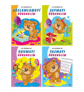 AYI POFUDUK İLE GÖZLEMLEMEYİ, SAYMAYI, OKUMAYI VE YAZMAYI ÖĞRENELİM SETİ (4 KİTAP)