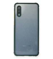 Galaxy A02 Kılıf Miami Şeffaf Silikon - Koyu Yeşil