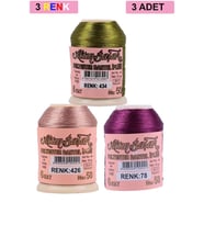 3 Adet Altınbaşak Oya ve Dantel İpi 20 gr - Royaleks - No: 426 - 078 - 434