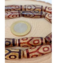 6 Göz Tibet Akik Taşı Silindir Kesim 10x30mm/adet (45794-1)