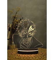 3 Boyutlu Renkli Gece Lambası, Bleach Temalı, Dekoratif ve Şık Tasarım (Krem)