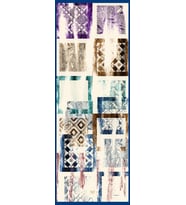 Eskitme Desen Dora Seri Şal Eşarp Askısı İle Birlikte 75x200 Krem Petrol-75x200