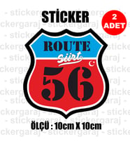 56 siirt memleket rota gidiş etiket sticker çıkartma - 2 adet - motosiklet araba otomobil kamyon kamyonet cam uyumlu
