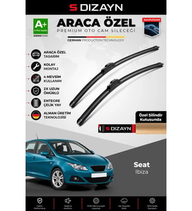 S-Dizayn Seat Ibiza Ön Cam Silecek Seti 2008-2012 Premium Araca Özel 60-40 Cm A+ Kalite