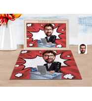 BK Gift Kişiye Özel Erkek Genel Müdür Karikatürlü 1000 Parça Profesyonel Puzzle-1