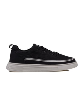 M2S Siyah Giza Lastikli Erkek Sneaker