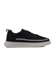 M2S Siyah Giza Lastikli Erkek Sneaker
