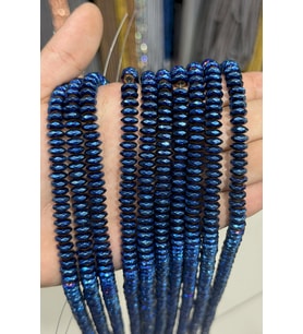 Hematit Taşı Fasetli Kesim Parlak Mavi 8x3mm Doğal Taş Dizi