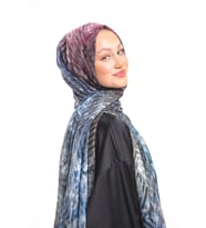 Hasır Desen Pavia Seri Şal Eşarp Askısı ile Birlikte 90X200 cm Lacivert-90X200