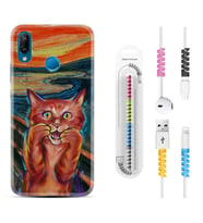 Huawei P20 Lite Mate 10 20 Lite Pro P40 Lite KılıfKablo Koruma Spiral Silikon Tablo Cat 1788