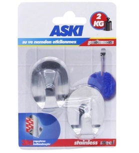 Boss Tape Kendinden Yapıştırmalı Paslanmaz İnox İkili Askı 2Kg Taşır