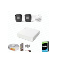 Provzen Hikvision 2 Kameralı Full HD Geniş Açı Güvenlik Kamerası 500GB Olay Anında bildirim