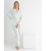 Dofi Kadın Desenli S-XL Pijama Takımı - Yeşil